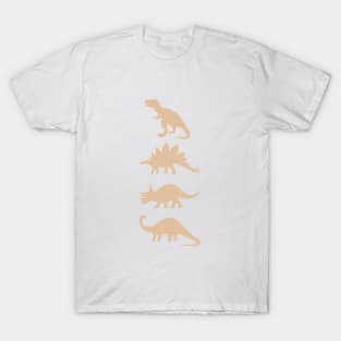 Minimalist Dinosaur in Bronze T-Shirt